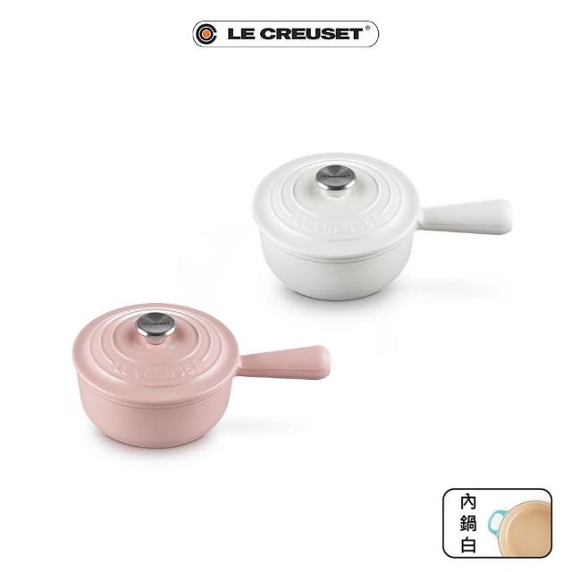 Le Creuset】琺瑯鑄鐵鍋單柄醬汁鍋16cm(甜心粉-鋼頭) - momo購物網