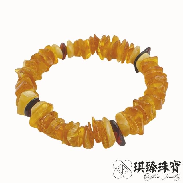 琪臻珠寶】天然琥珀蜜蠟原礦多角型手串手鍊(隨形造型_血珀_老蜜蠟原礦