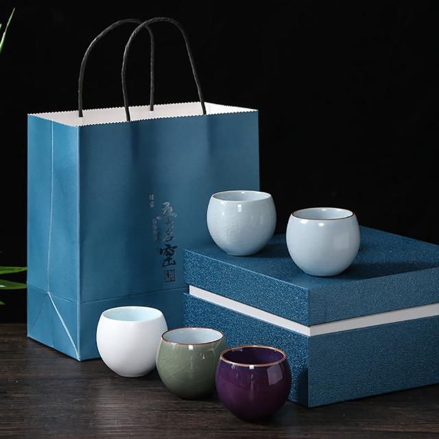 美味好伙伴】仿宋五大名窯茶杯禮盒(杯子茶具茶壺汝窯鈞窯官窯定窯哥窯