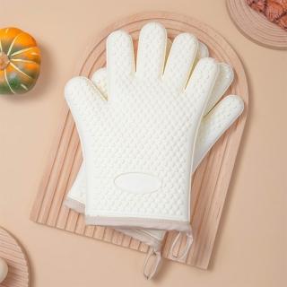 WUC 升級耐高溫五指隔熱手套 2入 高質感食品級矽膠 安全防燙耐熱(防水止滑/廚房微波爐/烤箱烘焙)