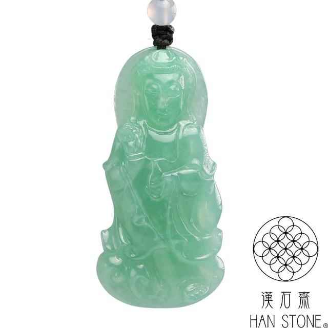 漢石齋】天然翡翠A貨觀音玉佩吊墜冰糯芙蓉種(27*56*9mm) - momo購物網