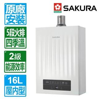 【SAKURA 櫻花】16L 第三代POWER四季溫智能恆溫強制排氣熱水器(DH1635H 原廠保固服務)