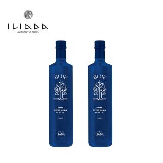 【萬家饗念】ILIADA希臘藍瓶冷壓初榨橄欖油 750ml 兩入組(酸價0.47% 生飲 煎 煮 炒 炸都可以)