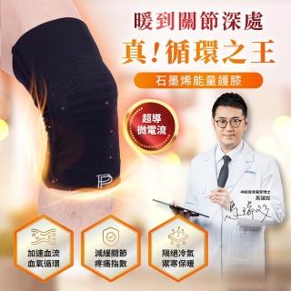 【PP 石墨烯】石墨烯能量護膝2雙(3D立體包覆 穩定支撐)