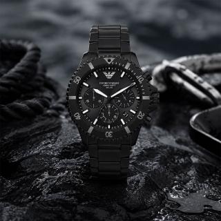 【EMPORIO ARMANI】亞曼尼AR11784 World Explorer 太陽能三眼計時 43mm 不鏽鋼手錶